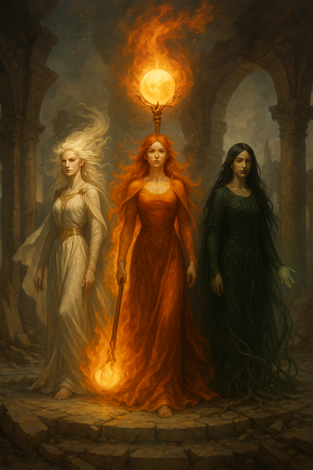 The three sisters of determination: Fate, Destiny, and Luck.